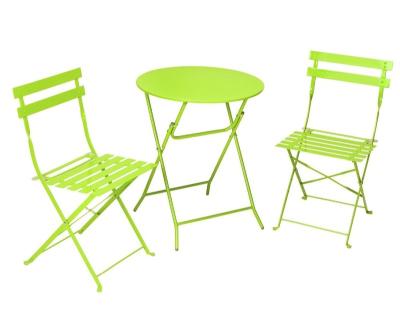 China Folding Steel Patio Bistros Furniture\Garden\Outdoor Outdoor Balcony Sets, 3-Piece Patio Foldable Table And Chairs for sale