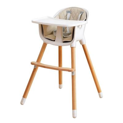 China 5 Point Harness Tray Removable Baby Feeding Chair Baby Highchair Solid Wood Manufacturer for sale