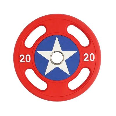 China Durable High Quality Gym Fitness Captain Weight Plate Lifting Training Colorful America Pu Bumper Plate Weight for sale