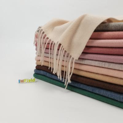 China Solid Color IMField Cashmere Scarves Kaschmir Schal Brushed Scottish Cashmere Scarf Solid Color Cashmere Scarf for sale