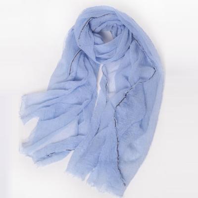 China Luxury Style With Lurex Border Scarf Ultra Thin Fancy Cashmere Modern Scarf for sale