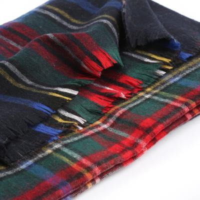 China High quality new cashmere yarn dye scarf hijab muslim woman fashion colorful plaid shawl large for sale