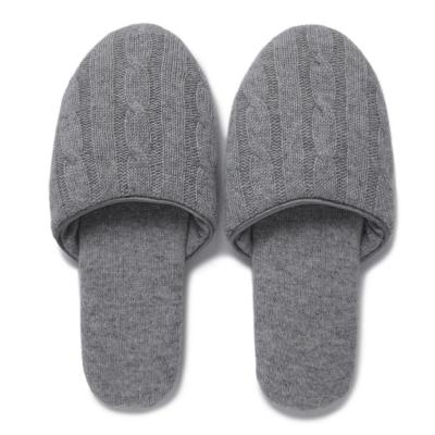 China Wholesale Fashion Trend Women's Soft 100% Pure Cashmere Knitted Indoor House Slippers for sale