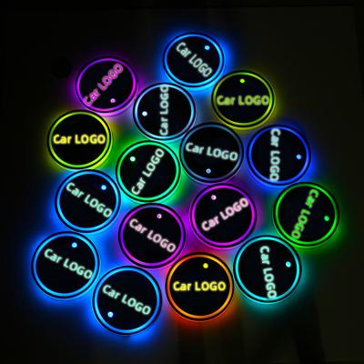 China Colorful Retrofit Car LED Cup Holder Light And Balance Atmosphere Coaster Lamp for sale