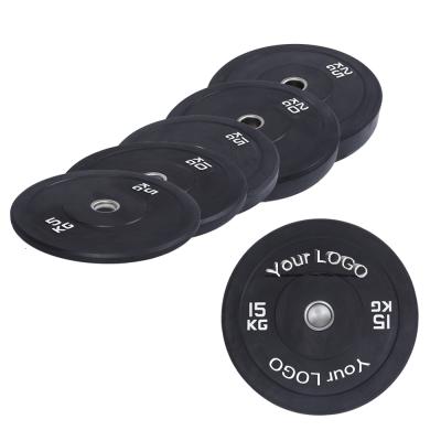 China Standard Commercial Rubber Coated Cast Iron OLYBARS Weight Plate Bumper SET 5KG, 10KG, 15KG, 20KG, 25KG in Pairs, Custom LOGO for sale