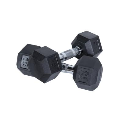 China Wholesale Comfortable 5lb 10lb 15lb 20lb 25lb 30lb 35lb 40lb 45lb 50lb Customized Pounds Hammer Difficulty Dumbbell Iron Hex Rubber Dumbbell for sale