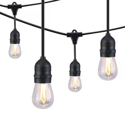 China String Light 32 Ft LED String Lights Waterproof Strand Edison Vintage Bulbs Outdoor Commercial Grade 10 Hanging Sockets for sale