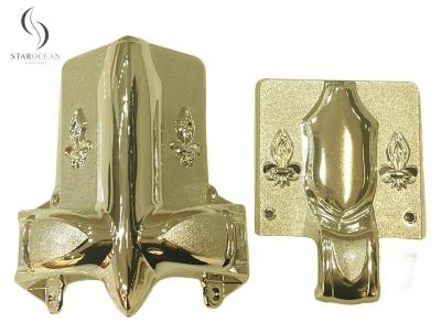 China Shining Gold Color PP Recycle Casket Corner Casket Decoration And Handles 2# LG for sale