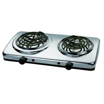 China Double 2 Burner Hotel Coil Spiral Tubes Electric Griddle Good Electric Stove Hot Dish Cooking Dish for sale