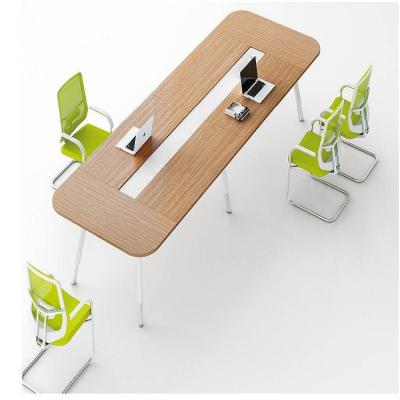 China Foldable modern wood rectangular conference table office conference table coffee hall dinner table for sale