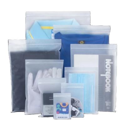 China Recyclable Cpe Zipper Lock Frosted Cartilage Translucent Soft Plastic Clothing Packaging Ziplock Bag for sale