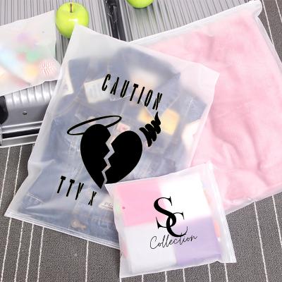 China Recyclable Custom OPP PVC Frosted Transparent Holographic Ziplock Bags Clear Mini Small Plastic Packing Bag For Clothes for sale