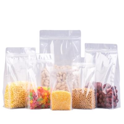 China Eco Friendly Cornstarch Zipper Moisture Proof Lock Stand Up Food Packaging 100% Biodegradable Compostable Clear Plastic Soybean Pouch Bag for sale