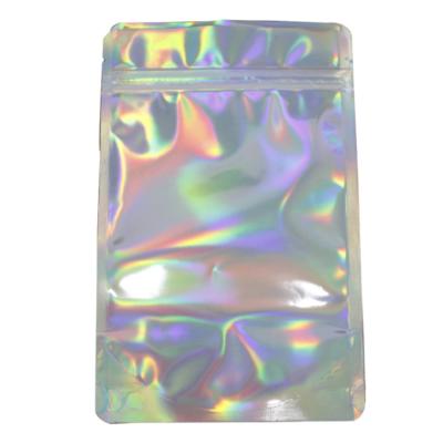 China One Side Moisture Proof Custom Printed Small Zipper Hologram Lock Hologram Clear Packaging Bags Mylar for sale