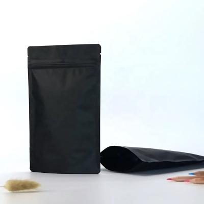 China Custom Moisture Proof Printed Laminated Matte Black Stand Up Pouch Foil Ziplock Bag For Coffee Tea for sale