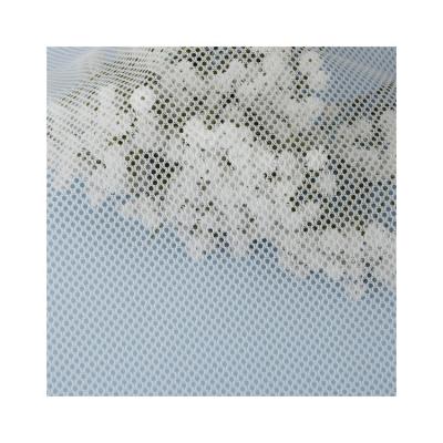 China Hot Sales Memory Custom Knit Fabrics Textiles 100% Polyester Hexagonal Tulle Mesh Fabric For Laundry Bag for sale