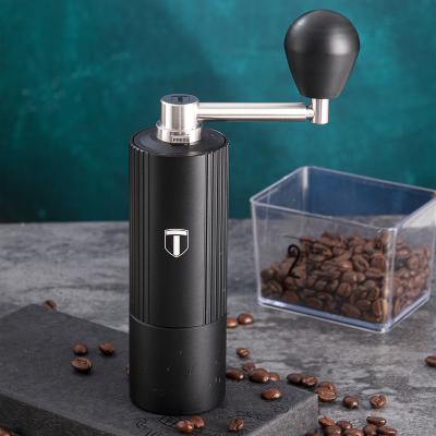 China Safe Premium Aluminum Alloy Body Safe Non-Slip Manual Coffee Grinder Classic Black Single Dose Hopper Coffee Grinder for sale