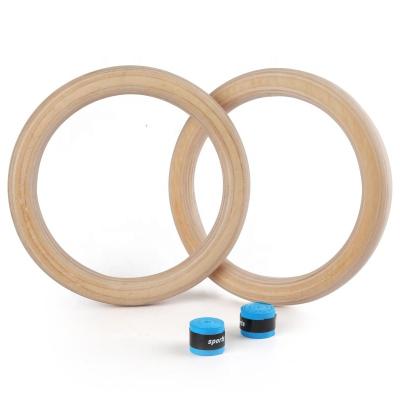 China Morden 2023 Best Selling Gym Wooden Rings, Exercise Rings, Gymnastic Rings Dip Ring Training with Adjustable Straps for sale