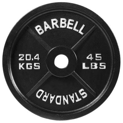 China Durable Wholesale Modern Bodybuilding Fitness Cast Iron Barbell Dishes Gym Equipment Powerlifting Barbell Weight Dish for sale