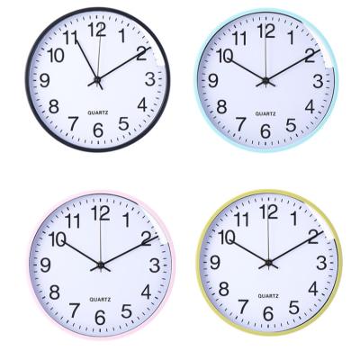 China CREATIVE 8 10 11 12 Inch Printed Face Battery Operate Simple Plastic Round Quartz Custom Wall Clock For Home Decor for sale