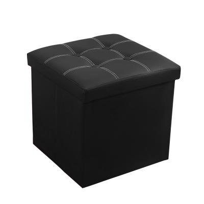 China Viable Household Clothing Snack Storage Stool Foldable Storage Stool Can Sit Ottoman for sale