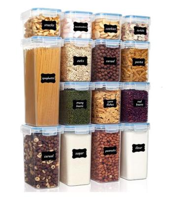 China 15pcs Sustainable Airtight Food Storage Containers Set With Lids BPA Free Plastic Food Dry Canisters For Kitchen Pantry Organization Storage for sale