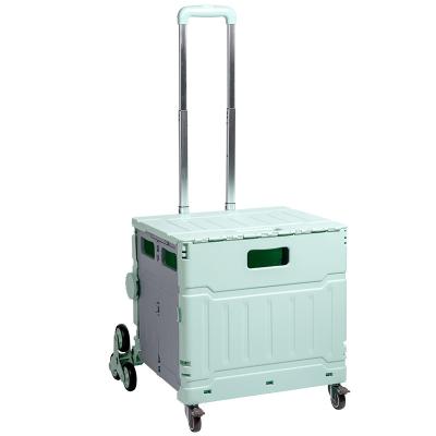 China Labor-saving Traction Folding Folding Rod Trailer Folding Shopping Cart Home Portable Express Trolley Grocery Cart for sale