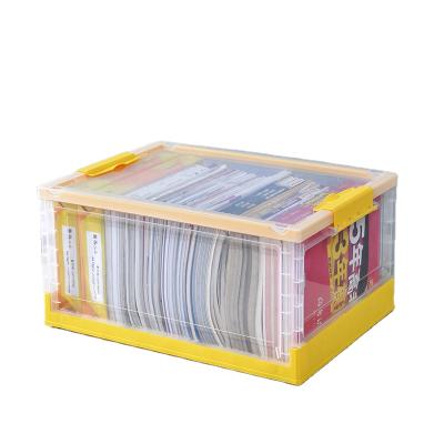 China Sustainable Stackable Plastic Mobile Box Household Transparent Folding Plastic Storage Box for sale