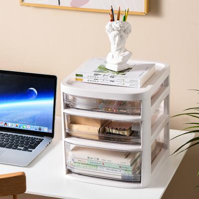 China Modern Simple Plastic Viable Stationery Storage Box Multifunctional Desktop File Storage Rack With Roll for sale