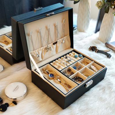 China Viable Customizable PU Leather Jewelry Storage Box Suitable For Rings, Earrings, Necklaces Storage for sale