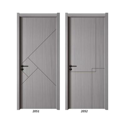 China Waterproof factory painted interior wooden wpc plastic composite doors at competitive price panel polymer wpc doors for sale