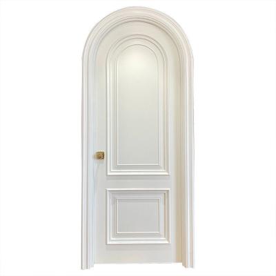 China Customized Waterproof White Solid Wood Circular Paint Arc Door Study Bedroom Arched French Style for sale