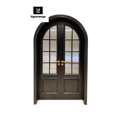 China Customized French Light Luxury Arched Arched Compound Door Waterproof Painting Bedroom Living Room Solid Wood for sale