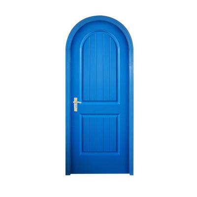 China Waterproof HOT Curved Split Double Arched Rural Villa American Style Courtyard Painted Solid Wood Door for sale