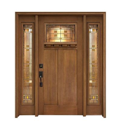 China Modern Design Fire Protection Solid Wood Luxury Double Front Entry Front Door Main Entry Door Design for sale