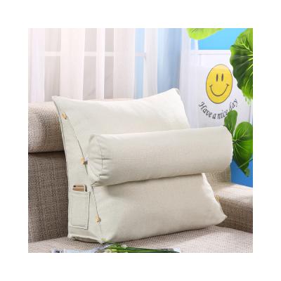 China Factory outlet body outlet triangle support washable anti-pilling polyester welding cushion soft bed backrest TV pillow for sale