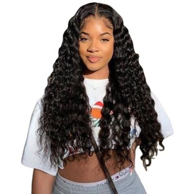 China Wholesale 13*4 Chinese Deep Wave Human Hair Lace Frontal Wigs 13*4 Natural Wave QYX Human Hair Deep Wave Frontal Wigs for sale