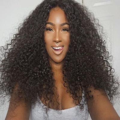 China Hot Selling QYX Raw Curly Kinky Curly Hair Lace Front Wig Lace Front Human Hair Wig Brazilian 100% Human Hair Wholesale 13*4 for sale