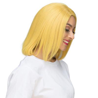 China Straight Hair Ginger Royal Yellow Swiss Lace Front Short Bob Wig Brazilian Curly Virgin Hair Lace Front Excellent Light Brown 1 Piece for sale