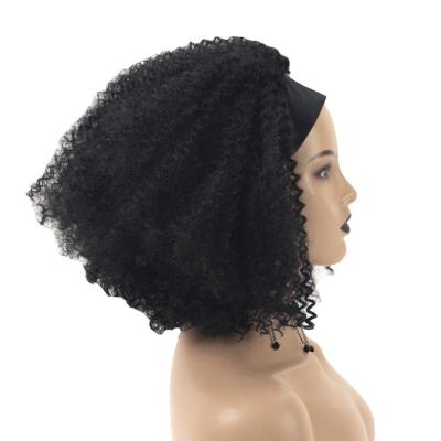 China Wholesale Cheap Women Kinky Curly Wavy Synthetic Glueless Deep Wave Headband Wigs Adjustable None Lace Up Headband Wigs for sale