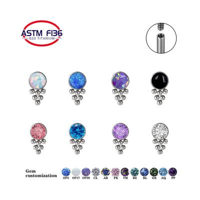 China Top-Elf G23 ASTM F136 Jewelry Fashion Jewelry Wholesale CZ FASHION Titanium Earrings Fine Jewelry Earrings for sale