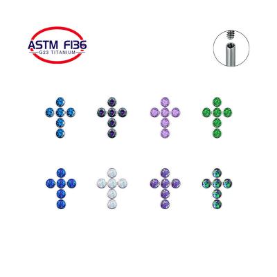 China Fashion Jewelry Top-Elf G23 ASTM F136 Fine Jewelry CZ Titanium Wholesale FASHIONABLE Crucifix Earrings for sale