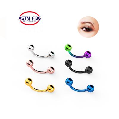 China Wholesale Hiphop Fashion Body Piercing Titanium Jewelry Internally Threaded Barbell Tongue Ring Titanium Jewelry for sale