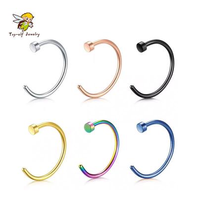 China Wholesale Trendy Round Nose Rings Fashion Nose Circle Jewelry 316L Stainless Steel Body Piercing Jewelry for sale