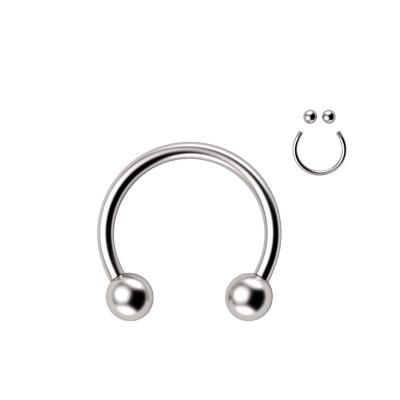 China Fashion 316L Stainless Steel Hiphop Jewelry 3mm Surgical Ball Horseshoe Nose Ring C Cut BCR Septum Lip Circle Jewelry For Women Men for sale