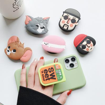 China Hot sale 3D cartoon anime silicone adjustable finger griptok phone holder with logo custom for sale