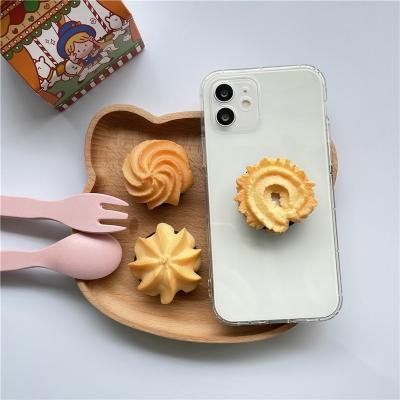 China Bakery Adjustable Shop Giveaway Gifts 3D Biscuit Donut Mobile Phone Grip Holder Promotional Holder for sale