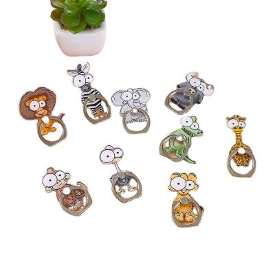 China Adjustable Promotional Gifts Phone Accessories Custom Logo Acrylics Cartoon Animals Phone Ring Holder for sale