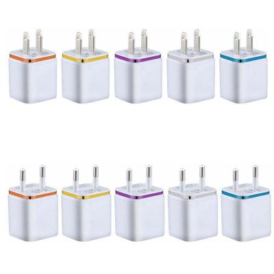 China Over Charging New Colorful 2 Port USB Home Wall Travel Charger Dual Socket Adapter 5v 2.1A for sale