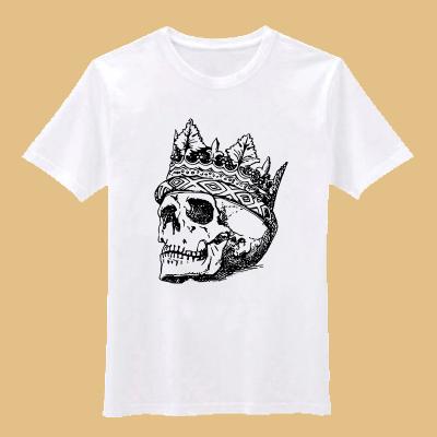 China Anti-pilling 100% Cotton Skull Pattern Around Neck Woman T-shirts Factory Hot Sale for sale